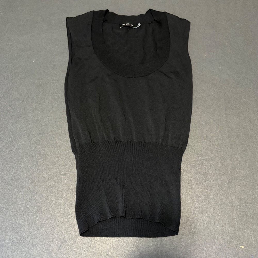 Y2K The Limited Sleeveless Shell Vest Women L Black Whimsigoth Core Fall Light